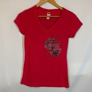 Friday the 13th port Dover 2012 V-Neck bedazzled pink Women's Tee